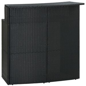 vidaXL Zahradn&iacute; barov&yacute; stůl čern&yacute; 120 x 55 x 110 cm polyratan