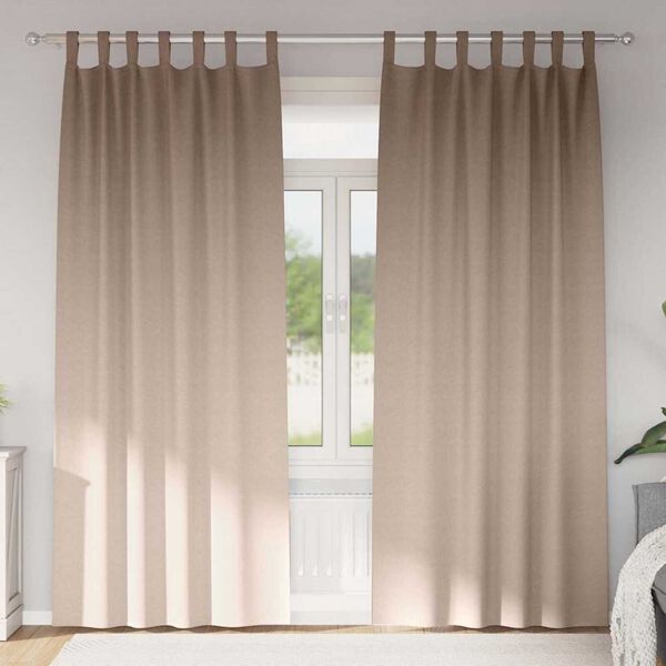 vidaXL Z&aacute;věsy na zatemněn&iacute; s kroužky 2 pcs Taupe 225 x 140 cm