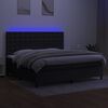 vidaXL Box spring postel s matrac&iacute; a LED čern&aacute; 200x200 cm textil