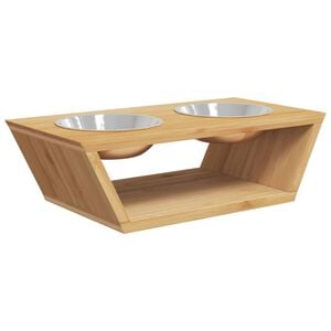 vidaXL Vyv&yacute;&scaron;en&eacute; misky pro psy 35,5 x 18 x 10,5 cm bambus