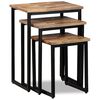 vidaXL 3dílná sada stohovatelných stolků masivní recyklované dřevo