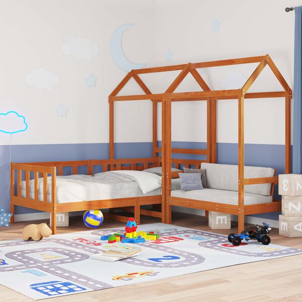 vidaXL Sada denn&iacute; postele Voskově Hněd&aacute; 90 x 200 cm Masivn&iacute; borovice