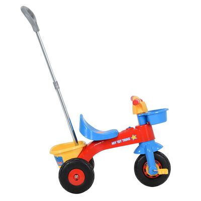 vidaXL Dětská tříkolka s vodicí tyčí vícebarevná