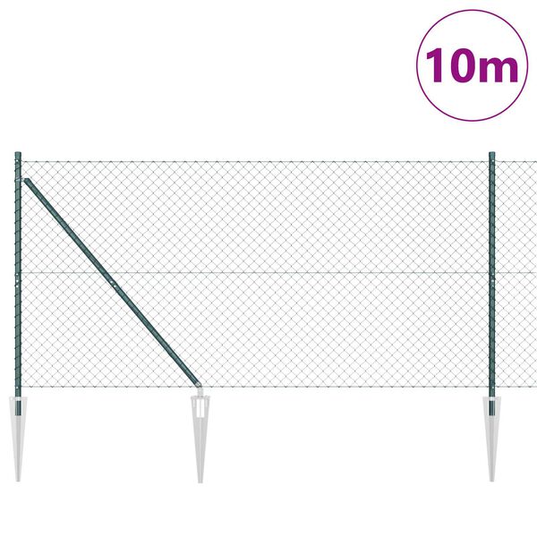 vidaXL Plotov&yacute; sloupek. Zelen&aacute; 10 x 1,4 m (s&iacute;ť 60 x 60 mm) Ocel a PVC