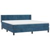 vidaXL Box spring postel s matrac&iacute; tmavě modr&aacute; 180x200 cm samet