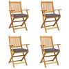 vidaXL Skl&aacute;dac&iacute; židle s pol&scaron;t&aacute;řem 4 pcs &Scaron;ed&aacute; 49 x 57,5 x 92cm
