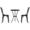vidaXL Zahradní bistro set 3 pcs Černá Hliník
