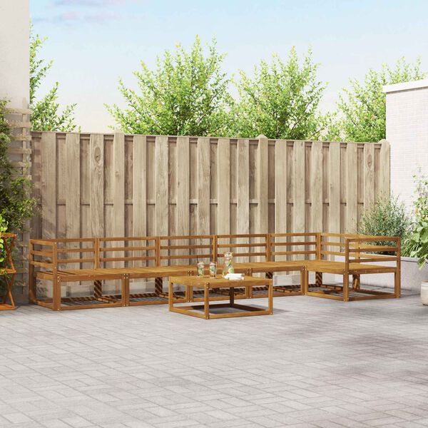 vidaXL Venkovn&iacute; pohovkov&aacute; souprava 7 pcs Př&iacute;rodn&iacute;