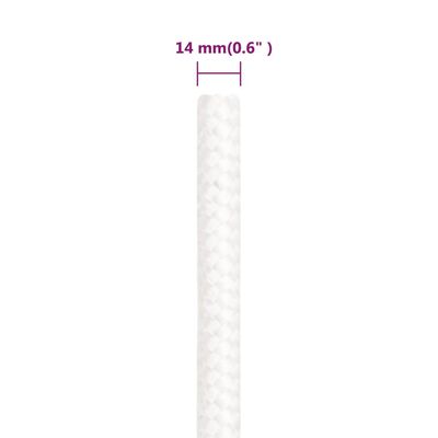 vidaXL Lodní lano celobílé 14 mm 50 m polypropylen