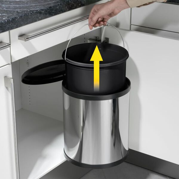 Hailo Odpadkový koš do skříňky Compact-Box vel. M 15 l nerez 3555-101