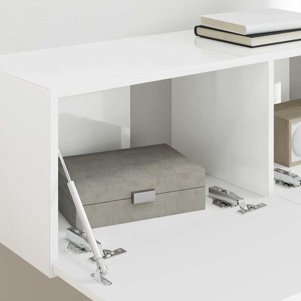 vidaXL TV wall cabinet N&aacute;stěnn&yacute; 2 pcs Leskl&aacute; B&iacute;l&aacute; 98 x 31 x 29,5 cm