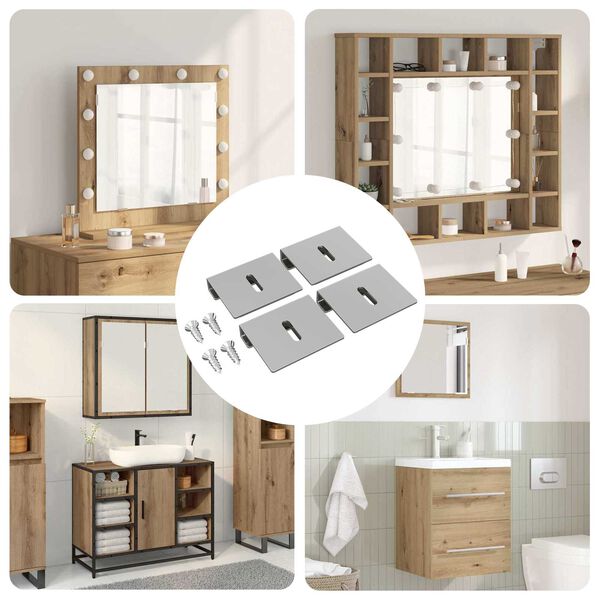 vidaXL Drž&aacute;k na zrcadlo 12 pcs Niklov&aacute; 35 x 30 x 8,3 mm Ocel