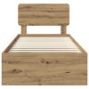 vidaXL R&aacute;m postele Uměleck&yacute; dub 90 x 200 cm Masivn&iacute; borov&eacute; dřevo