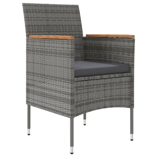 vidaXL 9dílný zahradní jídelní set s poduškami šedočerný