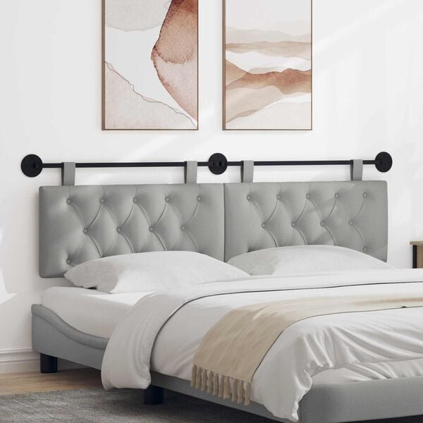 vidaXL Z&aacute;věsn&aacute; čeln&iacute; deska Oblačno &scaron;ed&aacute; 190 x 55 x 7 cm textil