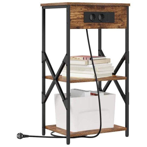 vidaXL Nočn&iacute; skř&iacute;ňka Kouřov&yacute; dub 41 x 31 x 76 cm kompozitn&iacute; dřevo