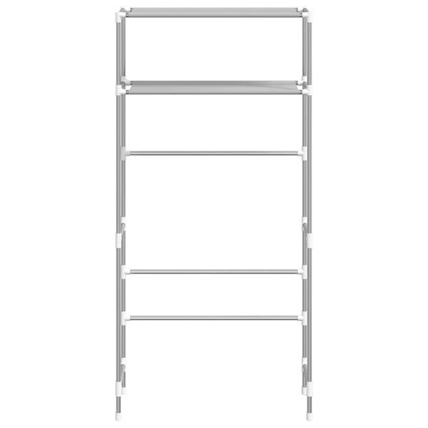 vidaXL 2patrový úložný regál nad pračku šedý 69 x 28 x 143 cm železo