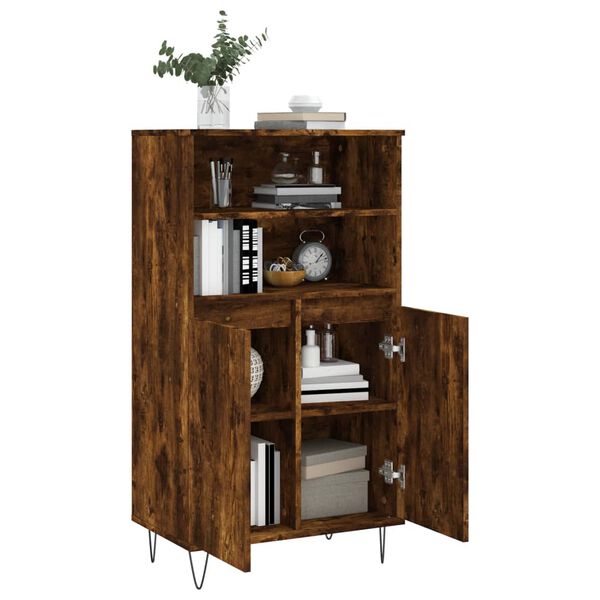 vidaXL Skř&iacute;ň highboard kouřov&yacute; dub 60 x 36 x 110 cm kompozitn&iacute; dřevo