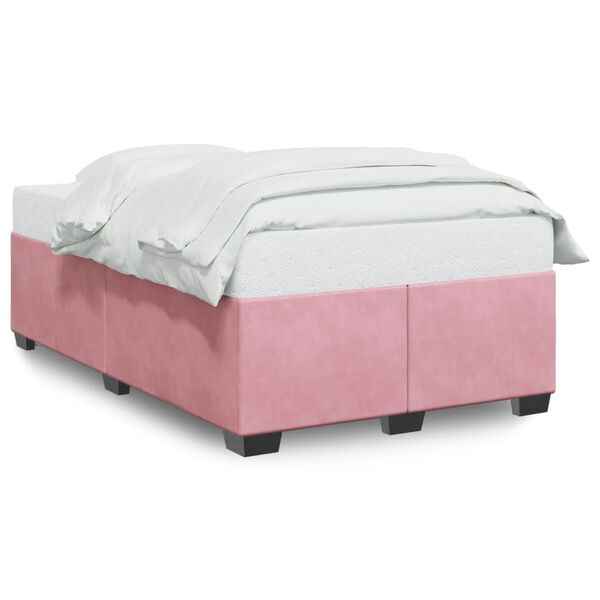 vidaXL R&aacute;m postele bez matrac&iacute; růžov&aacute; 120x190 cm samet