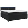 vidaXL Postel boxspring s matrac&iacute; s LED p&aacute;sky Čern&aacute; 140 x 190 cm Samet