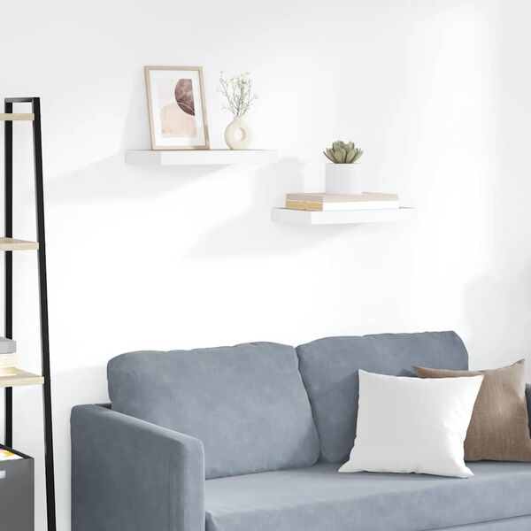 vidaXL Plovouc&iacute; n&aacute;stěnn&eacute; police 2 ks dub a b&iacute;l&eacute; 50 x 23 x 3,8 cm MDF