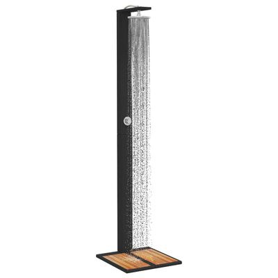 vidaXL Venkovní sprcha černá 50x55x224 cm polyratan a akáciové dřevo