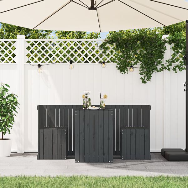 vidaXL Balkonov&yacute; set 2m&iacute;stn&yacute; &scaron;ed&yacute; masivn&iacute; borov&eacute; dřevo