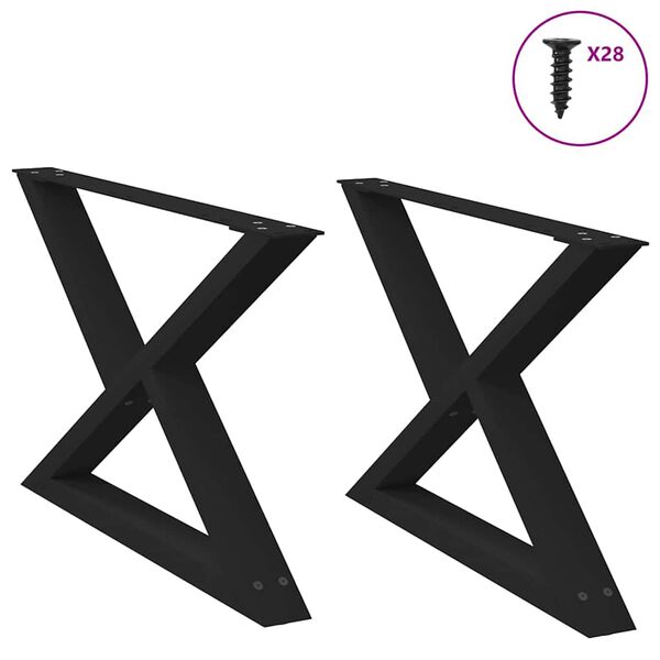 vidaXL Nohy konferenčn&iacute;ho stolku 2 ks čern&eacute; 70 x (42-43,3) cm ocelov&eacute;