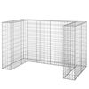 vidaXL Gabionov&aacute; z&aacute;stěna pro popelnice pozinkovan&aacute; ocel 180x100x110 cm