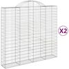 vidaXL Klenut&eacute; gabionov&eacute; ko&scaron;e 2 ks 200x50x180/200cm pozinkovan&eacute; železo
