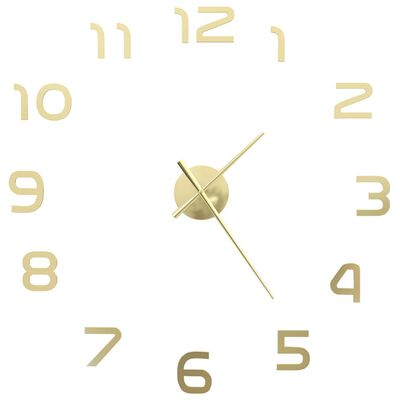vidaXL 3D Nástěnné hodiny s moderním designem 100 cm XXL zlaté