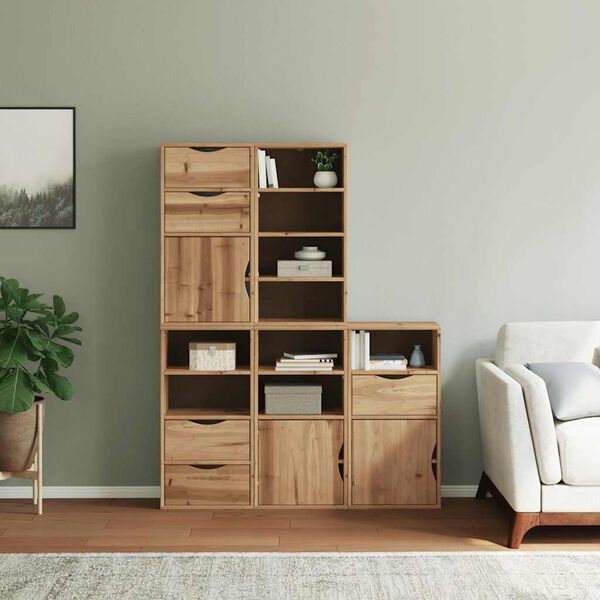 vidaXL Bočn&iacute; skř&iacute;ňky 5 ks "ODDA" 40x24x79 cm Borovicov&yacute; masiv