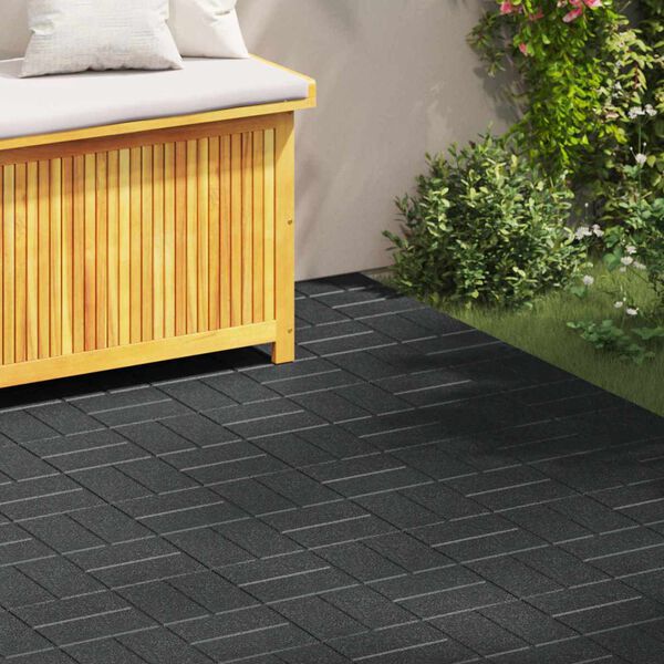 vidaXL Stepping Stone 6 pcs Čern&yacute; 40,5 x 40,5 x 2 cm Guma