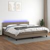vidaXL Box spring postel s matrac&iacute; a LED taupe 200x200 cm textil