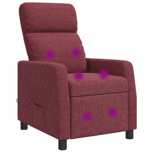 vidaXL Mas&aacute;žn&iacute; polohovac&iacute; křeslo V&iacute;no Červen&eacute; Textil