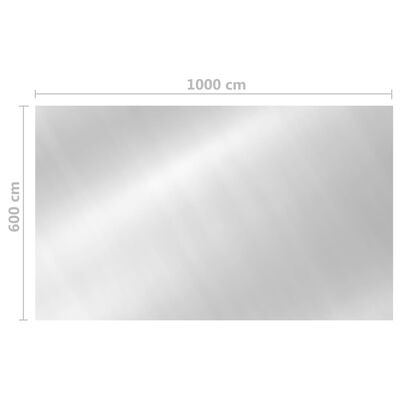 vidaXL Obdélníkový kryt na bazén 1000 x 600 cm PE stříbrný