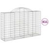 vidaXL Klenut&eacute; gabionov&eacute; ko&scaron;e 11ks 200x50x120/140cm pozinkovan&eacute; železo