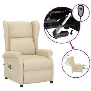 vidaXL Elektrick&eacute; polohovac&iacute; křeslo u&scaron;&aacute;k kr&eacute;mov&eacute; textil