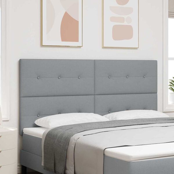 vidaXL Čelo postele s čelo Světle &scaron;ed&aacute; 180 cm Uměl&aacute; kůže