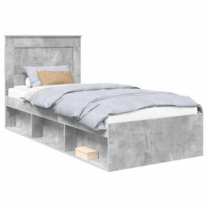 vidaXL R&aacute;m postele Betonově &scaron;ed&aacute; 75 x 190 cm Masivn&iacute; borov&eacute; dřevo