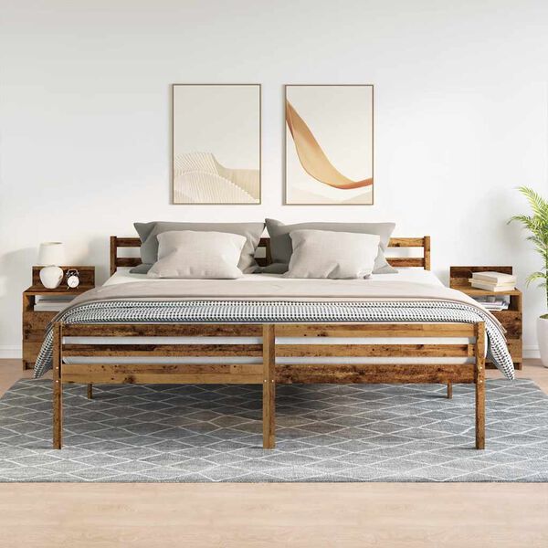 vidaXL Nočn&iacute; stolky 2 ks se 2 z&aacute;suvkami star&eacute;ho dřeva 40 x 33 x 60 cm