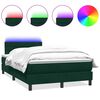 vidaXL Box spring postel s matrac&iacute; a LED tmavě zelen&aacute; 120x210 cm samet
