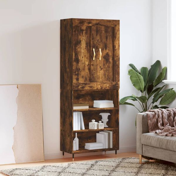vidaXL Skř&iacute;ň highboard kouřov&yacute; dub 69,5 x 34 x 180 cm kompozitn&iacute; dřevo