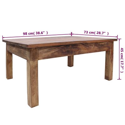 vidaXL Konferenční stolek, masivní recyklované dřevo, 98x73x45 cm