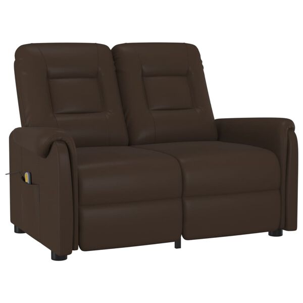 vidaXL 2m&iacute;stn&eacute; mas&aacute;žn&iacute; polohovac&iacute; křeslo hněd&eacute; uměl&aacute; kůže
