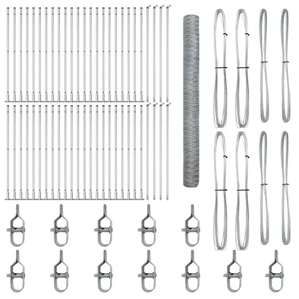 vidaXL Plotov&yacute; sloupek. Stř&iacute;brn&aacute; 100 x 1,5 m (s&iacute;ť 36 mm) Ocel