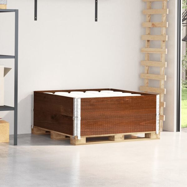 vidaXL Paletov&eacute; n&aacute;stavce 2 ks hněd&eacute; 100 x 100 cm masivn&iacute; borov&eacute; dřevo