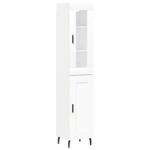 vidaXL Skř&iacute;ň highboard b&iacute;l&aacute; 34,5 x 34 x 180 cm kompozitn&iacute; dřevo
