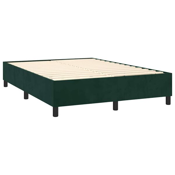 vidaXL Box spring postel s matrac&iacute; tmavě zelen&aacute; 140x200 cm samet