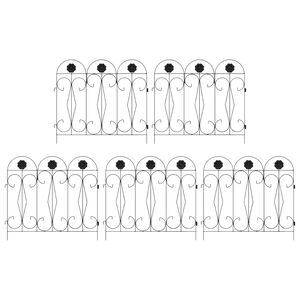 vidaXL Zahradn&iacute; plot Trel&aacute;ž Čern&aacute; 305,5 x 55,5 x 0,3 cm